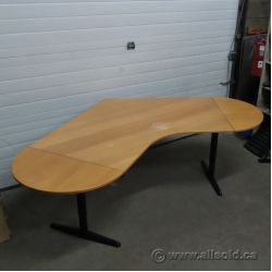Maple V Shaped Corner Desk Workstation Table